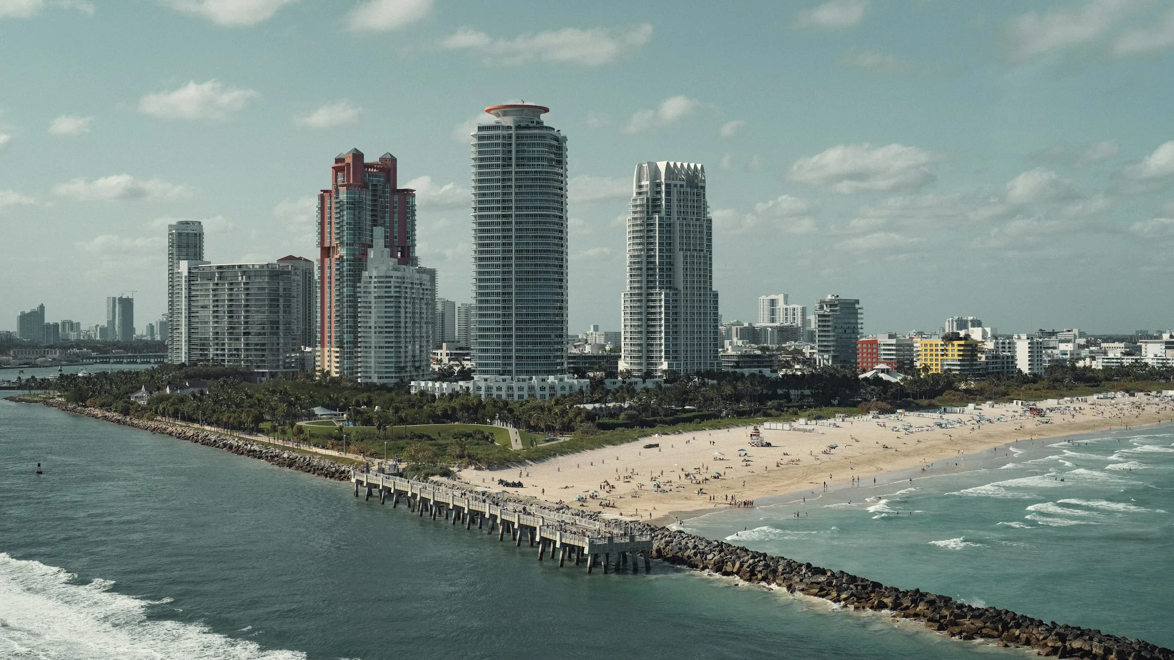 Miami Beach shoreline and skyline